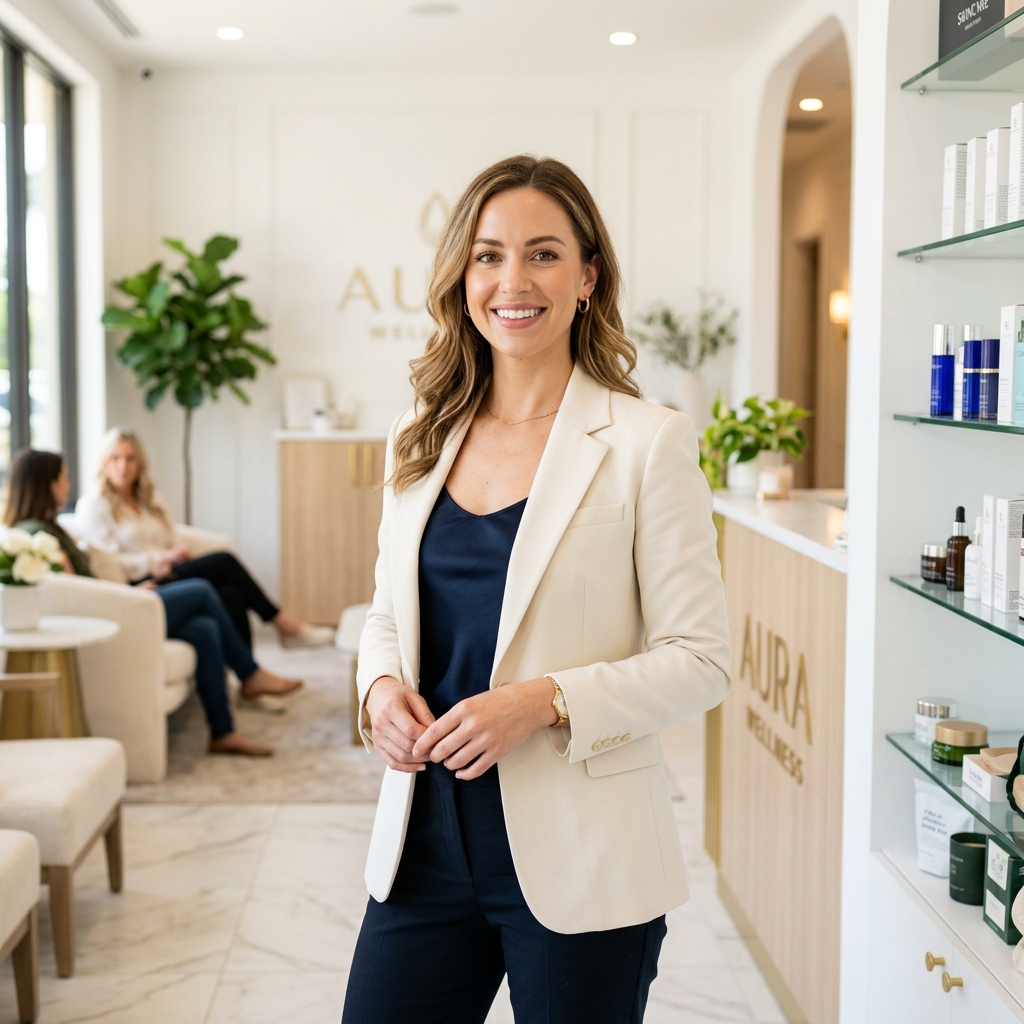 Emily Chen, owner of Serenity Spa, video testimonial for Localayer AI